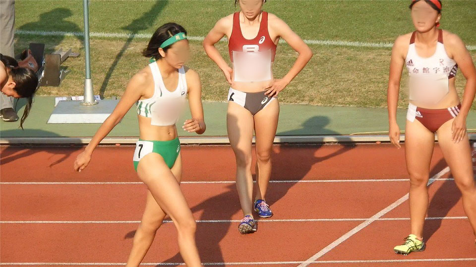 陸上女子　ハイレグブルマ　立命館大学　立命館宇治高校　京都文教高校　西京高校　京都の名だたるブルマ採用校が出場している陸上競技大会【動画】No.030