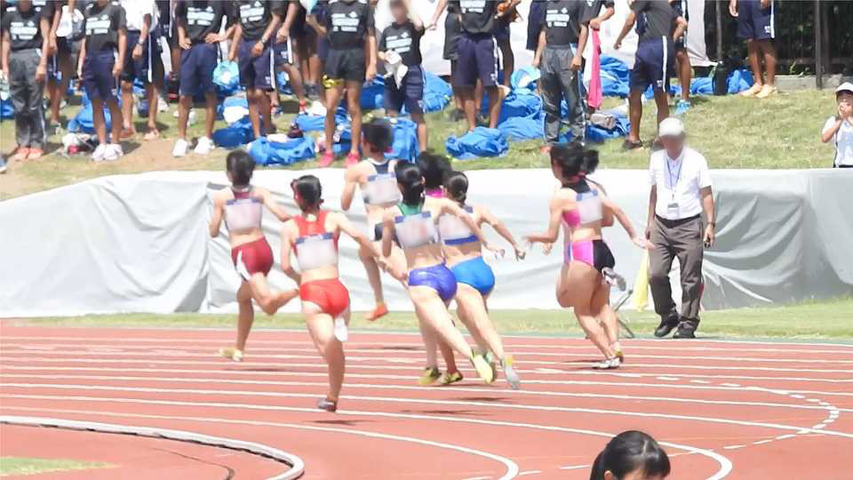 【動画】No.A003　立命館慶祥高校　超ハイレグ　レーシングブルマ　インナーはみ出し　デサント製セパレートレーシングブルマ