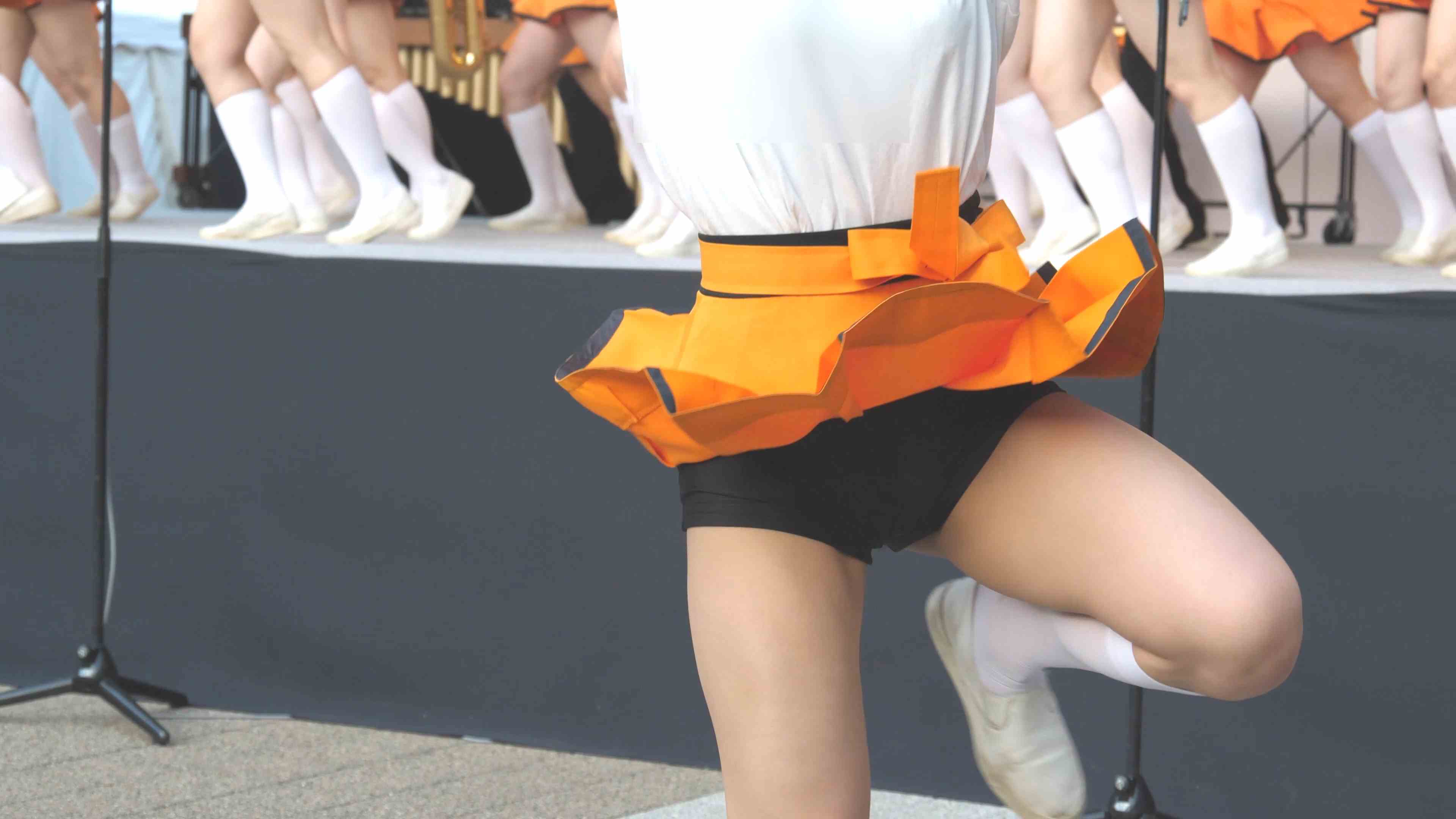 ≪4K≫オレンジの天使の舞い LOCKON 吹奏楽　スコート　ブルマ　アンスコ　オレンジスコート　ブルマ型アンスコ　ハイキック　吹奏楽部アンダースコート　カラーガード