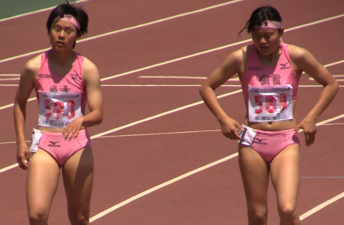 ★アスリートスタイル　キラキラ輝くピンクとグリーンのレーシングブルマを華麗に着こなす鍛え抜かれたアスリート！AT08-01  coolboy 木南記念陸上 大阪シティ信用金庫　大塚高校　薫英女学院　東大阪大敬愛高校