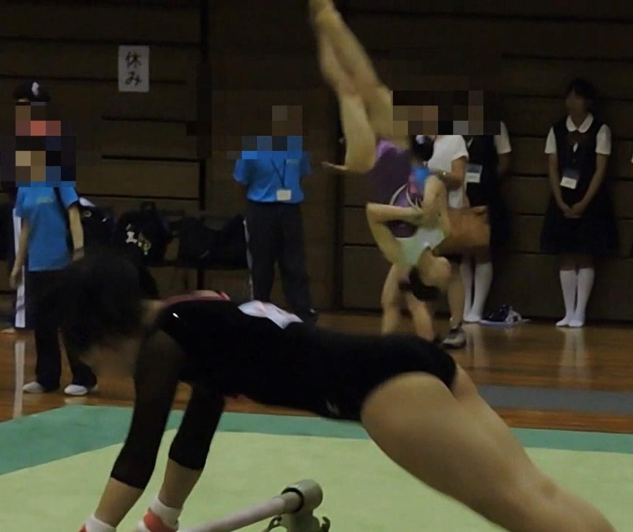 体操JK　体操競技選手権大会【スローモーション動画】スポーツ編 3作品セット販売 3512 3501 3505 藤村-second-　高校女子体操部　側転　超ハイレグレオタード　清楚系ハイレグ　地味地方女子高生　インナーショーツ　むっちりレオタード　