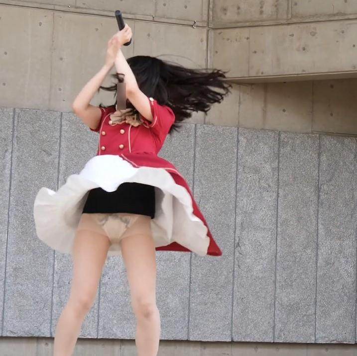 アイドル カリスマ天使　生パンツアイドル　ターン　スパッツ　アンスコ　ブルマ型アンスコ　アイドルステージ　スコート　生パンツステージ