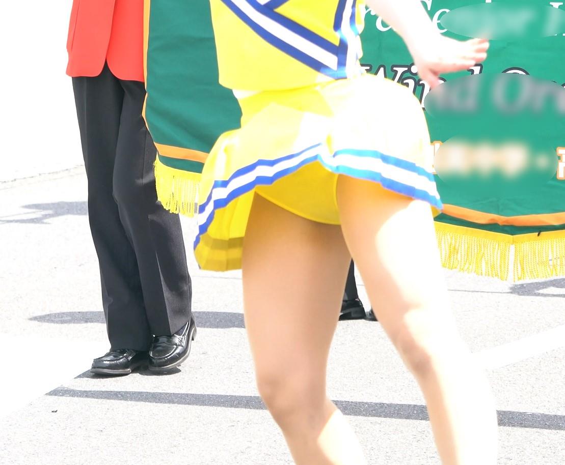 [4K動画] 秘密のチア Vol.31～レア衣装で登場、奇跡のイエローチラリズム！～ MASARU 白色プリーツスコート　黒色ブルマ　スパッツｰ　横浜創英中学 高校 バトンチア　パンスト着用のチアリーダー