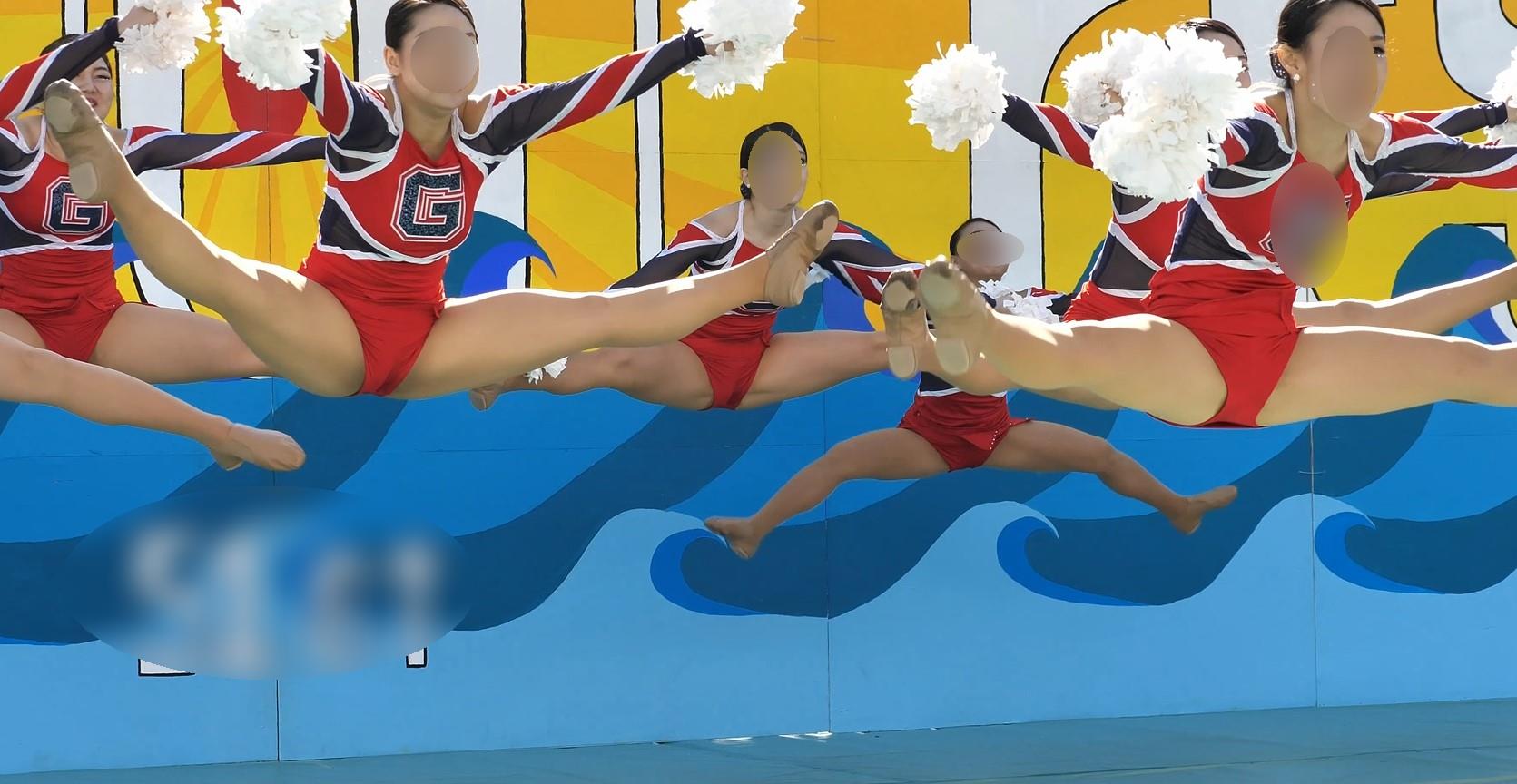 秘密のチア Vol.53と54のセット  MASARU 中央大学ソングリーディング部 Garnets　タイトスコート　ハイキック　開脚ジャンプ　パンストチアリーダー　前転　側転　はみパン　生パンチア