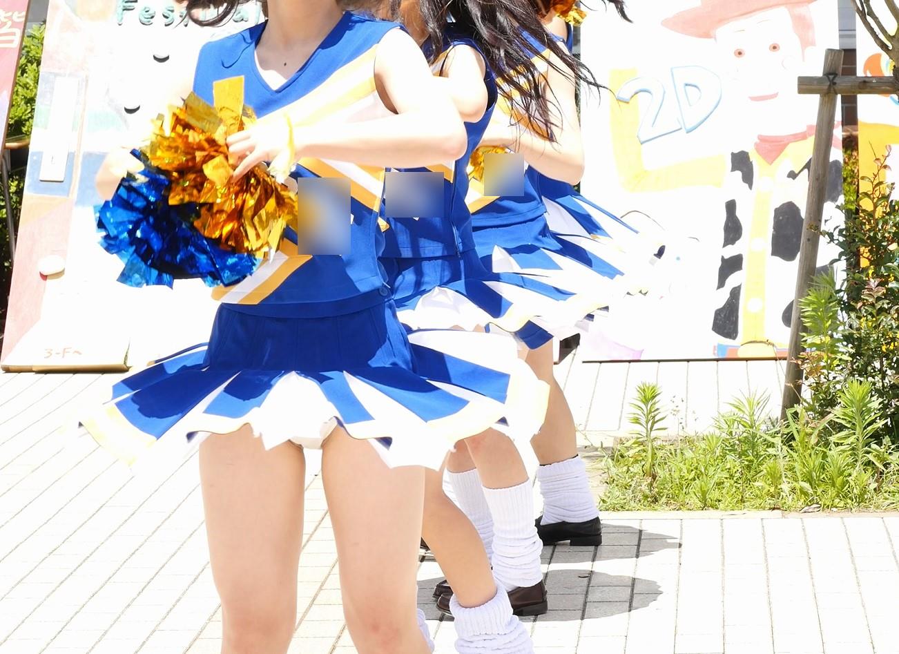 祭りだチア vol.57 【4K】 ありえない!!純白の生P！赤リボン！チアダンス メロン　銚子市立銚子高等学校　アンスコ穿き忘れ　生パンツチア　生足で生パンツ