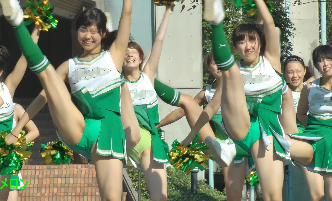 祭りだチア vol.33 アンスコ色落ち！？生地のスケ感、薄さがたまりません！JDチアダンス メロン　Fits 関東学院大学チアダンス部　ブルマ型アンスコ　スリットスコート　色違いアンダースコート　ノースリーブチアユニフォーム　腋フェチ　ハミぱんチア　透けアンスコ