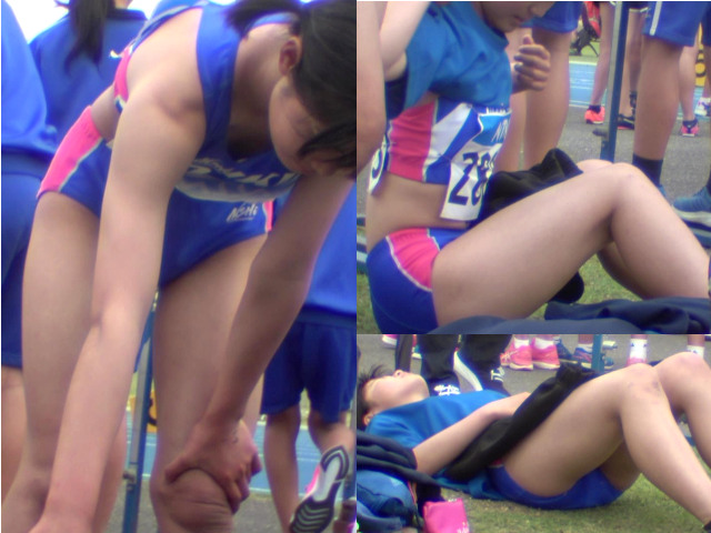 陸上女子　ブルマではなくランパンを狙い　インナー パンチラを見る　pepeの陸上美脚女子vol.7